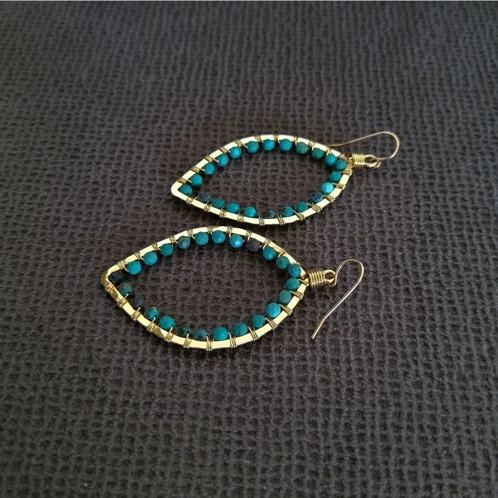 Blue💙-Green💚 Turquoise Teardrop💦 Earrings